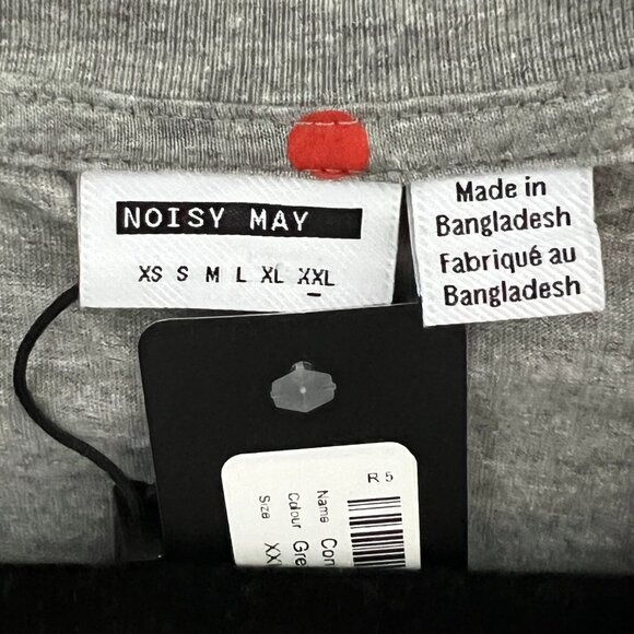 Noisy May Grey/Orange Polka Dot T-Shirt, Size XXL - Picture 3 of 5